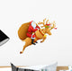 Santa Reindeer with Christmas Wall Decal