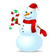 Traditional Snowman with Candy Cane Wall Decal