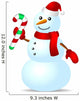 Traditional Snowman with Candy Cane Wall Decal