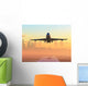 Airplane Taking off Sunrise Wall Decal