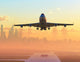 Airplane Taking off Sunrise Wall Decal