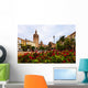 Plaza de la Reina and Micalet tower and Cathedral in Valencia Wall Mural