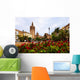 Plaza de la Reina and Micalet tower and Cathedral in Valencia Wall Mural