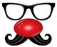 Faschingsmaske Rote Nase Nerdbrille Wall Decal