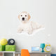 Golden retriever puppy on white background Wall Mural
