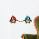 Cute penguins with light bulbs Wall Decal