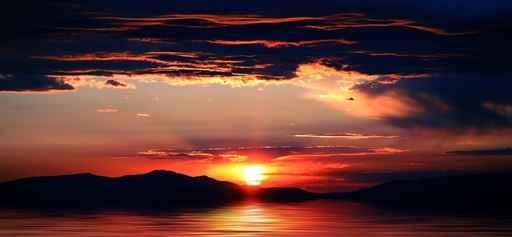 Sunrise or Sunset Lake Wall Decal