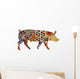 pig in Ukrainian folk ornaments Wall Mural