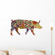 pig in Ukrainian folk ornaments Wall Mural