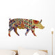 pig in Ukrainian folk ornaments Wall Mural