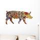 pig in Ukrainian folk ornaments Wall Mural