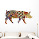 pig in Ukrainian folk ornaments Wall Mural