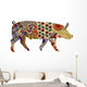 pig in Ukrainian folk ornaments Wall Mural