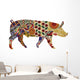 pig in Ukrainian folk ornaments Wall Mural