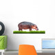 Hippopotamus With Green Grass Isolated 