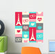Paris Seamless Pattern Wall Decal