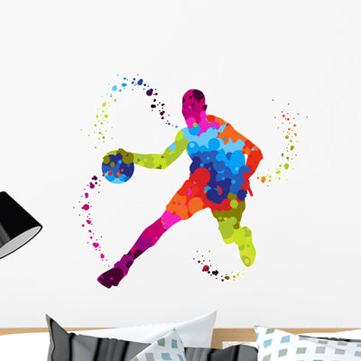 Basket Ball Player with shown on a wall