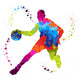 Basket Ball Player With Colored Dots 