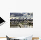 Warsaw skyline behind the bridge Wall Mural