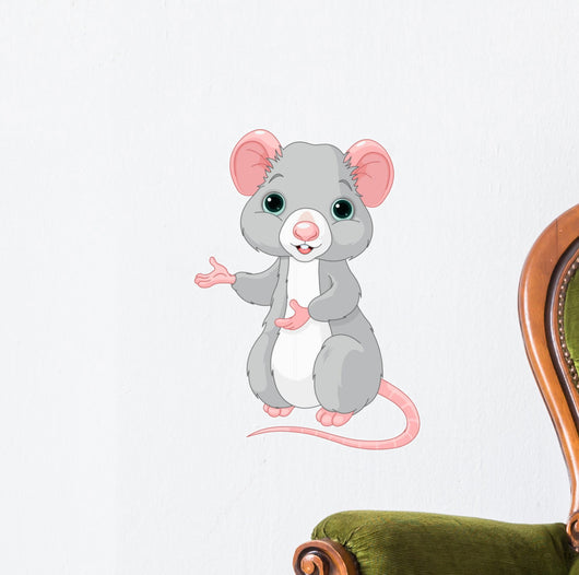 Cute Cartoon Rat Wall Decal