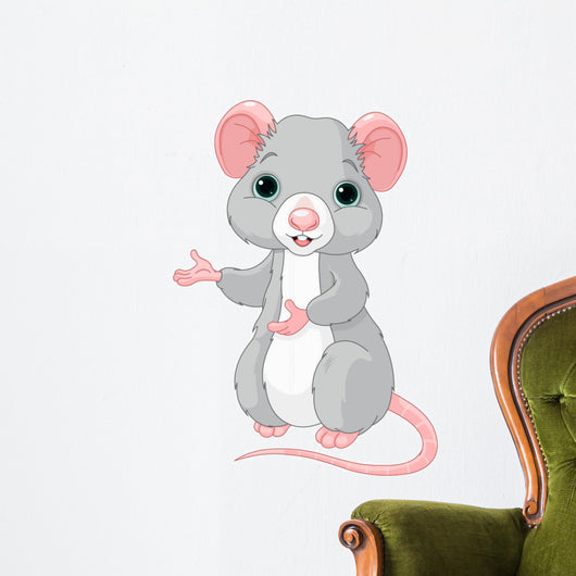 Cute Cartoon Rat Wall Decal