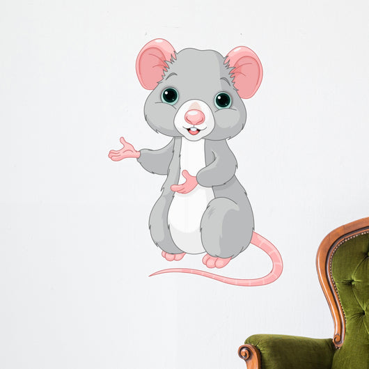 Cute Cartoon Rat Wall Decal