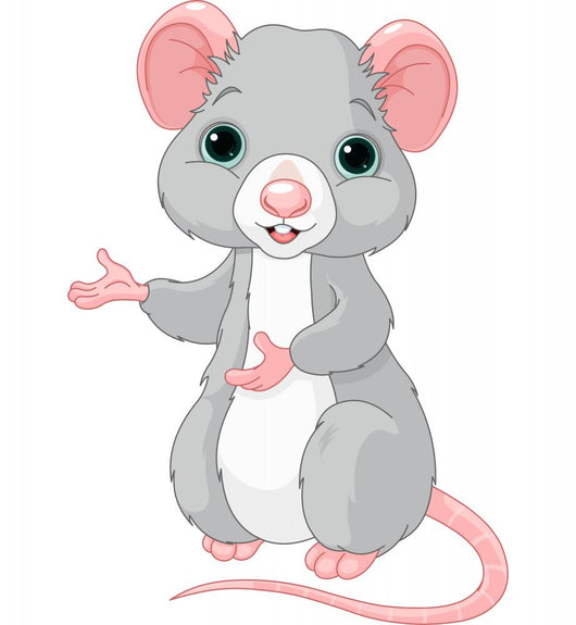 Cute Cartoon Rat Wall Decal