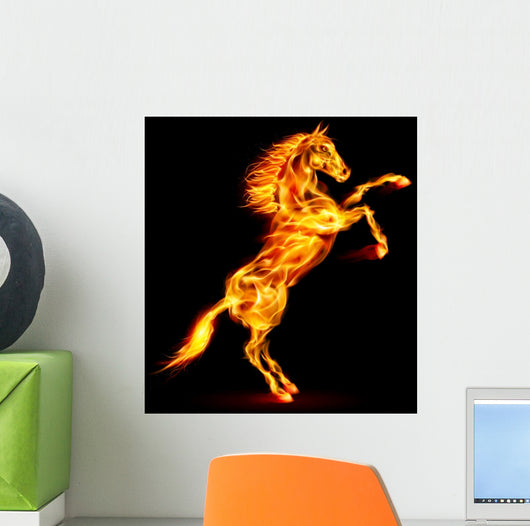 Fire horse rearing up. Wall Decal