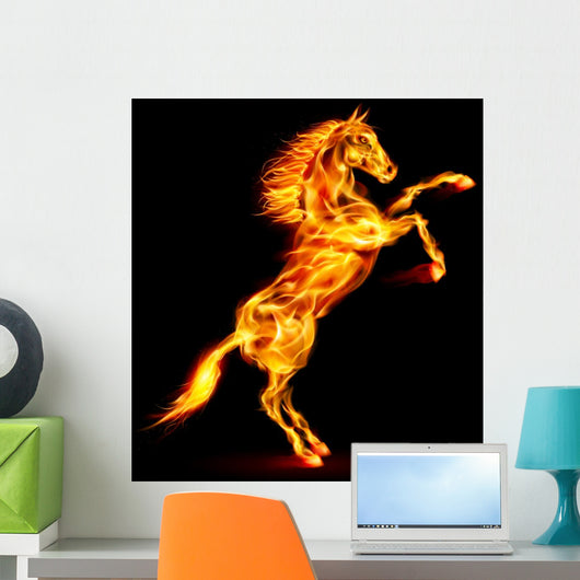 Fire horse rearing up. Wall Decal