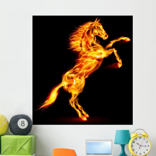 Fire horse rearing up. Wall Decal