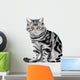 Vector illustration of sitting tabby kitten Wall Decal