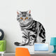 Vector illustration of sitting tabby kitten Wall Decal