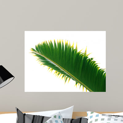 Bottle Palm Leaf Wall Decal shown on a wall