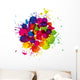 Colored splashes in abstract shape Wall Decal