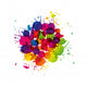 Colored splashes in abstract shape Wall Decal