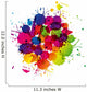 Colored splashes in abstract shape Wall Decal