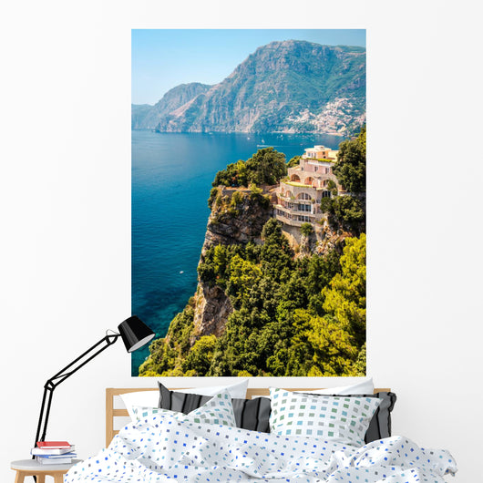 Luxury Villa Mountain Range and Mediterranean Sea Wall Mural