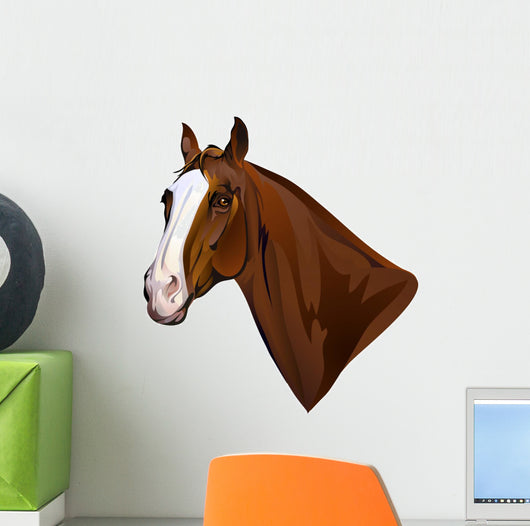 horse head turning looks Wall Decal