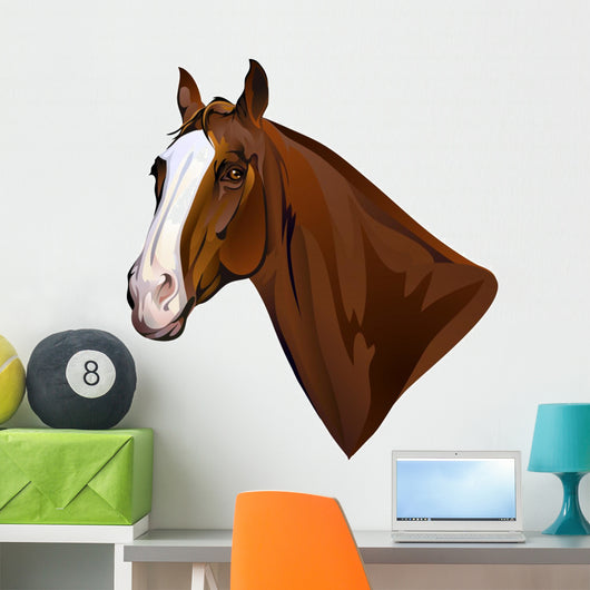 horse head turning looks Wall Decal