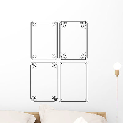 Four Classical Decor Frames Wall Decal Sticker Set shown on a wall
