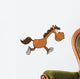 Smiling Horse Cartoon Character Running Wall Decal