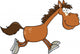 Smiling Horse Cartoon Character Running Wall Decal