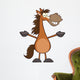 Smiling Horse Cartoon Mascot Character With Open Arms Wall Decal
