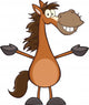 Smiling Horse Cartoon Mascot Character With Open Arms Wall Decal
