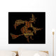 Halloween word cloud illustration in shape of witch Wall Mural