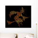 Halloween word cloud illustration in shape of witch Wall Mural
