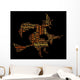 Halloween word cloud illustration in shape of witch Wall Mural