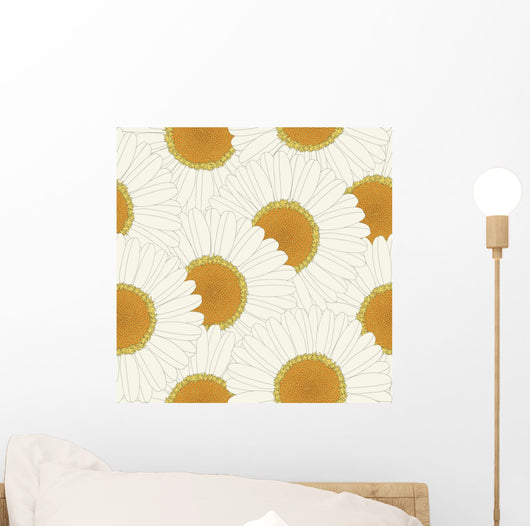 Chamomile Retro Seamless Pattern Wall Decal