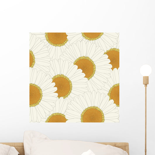 Chamomile Retro Seamless Pattern Wall Decal