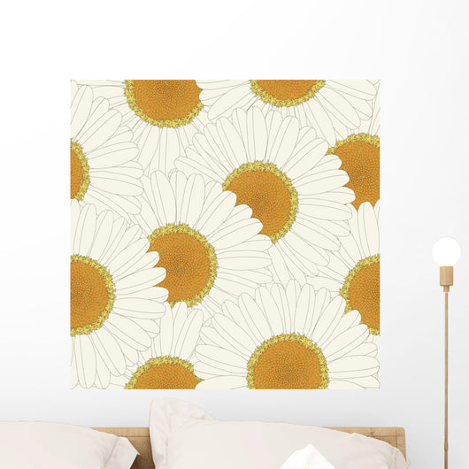Chamomile Retro Seamless Pattern Wall Decal